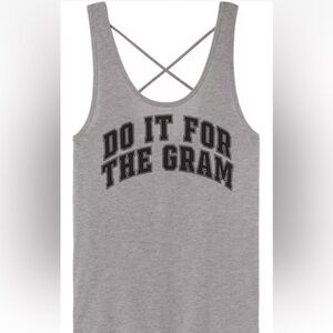 NWT -Victoria's Secret Pink Strappy Back Tank Top Graphic 'Do It for The Gram'